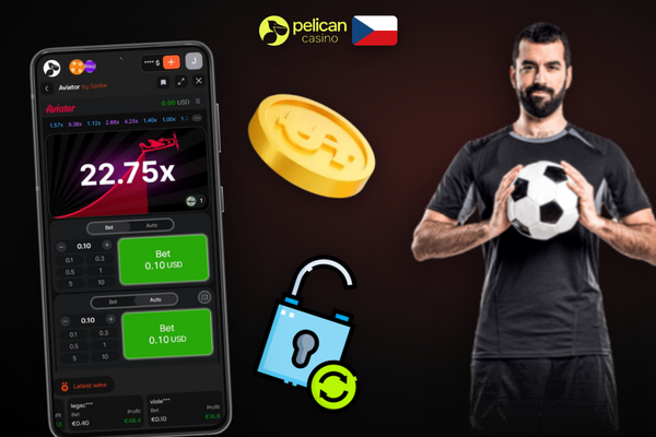 Aviator od Spribe v Pelican Casino – herní rozhraní v mobilním prohlížeči