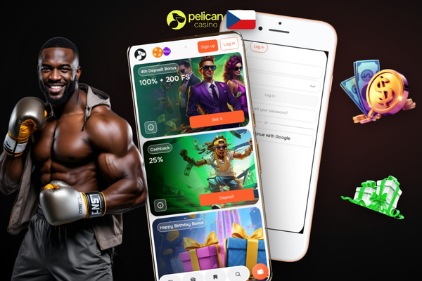 Mobilní registrační formulář Pelican Casino se zadaným promo kódem PC180
